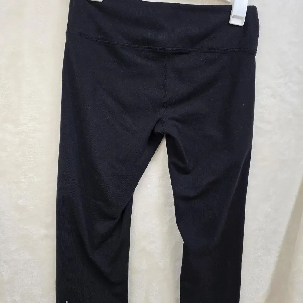 Alo Black Ribbed Athletic Leggings Capri sz Med